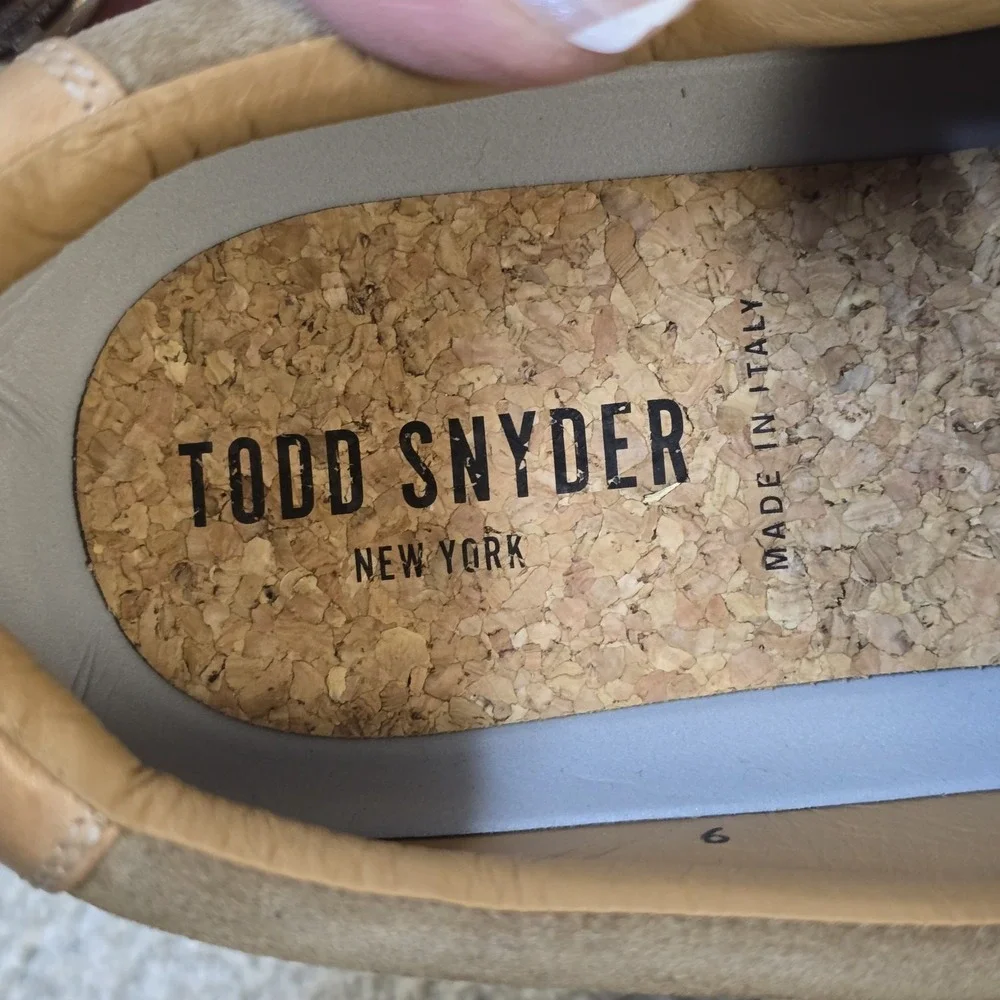 Todd Snyder Mens Tuscan‎ Slip On Suede Casual Shoes Cappucino Tan Sz 9 Italy